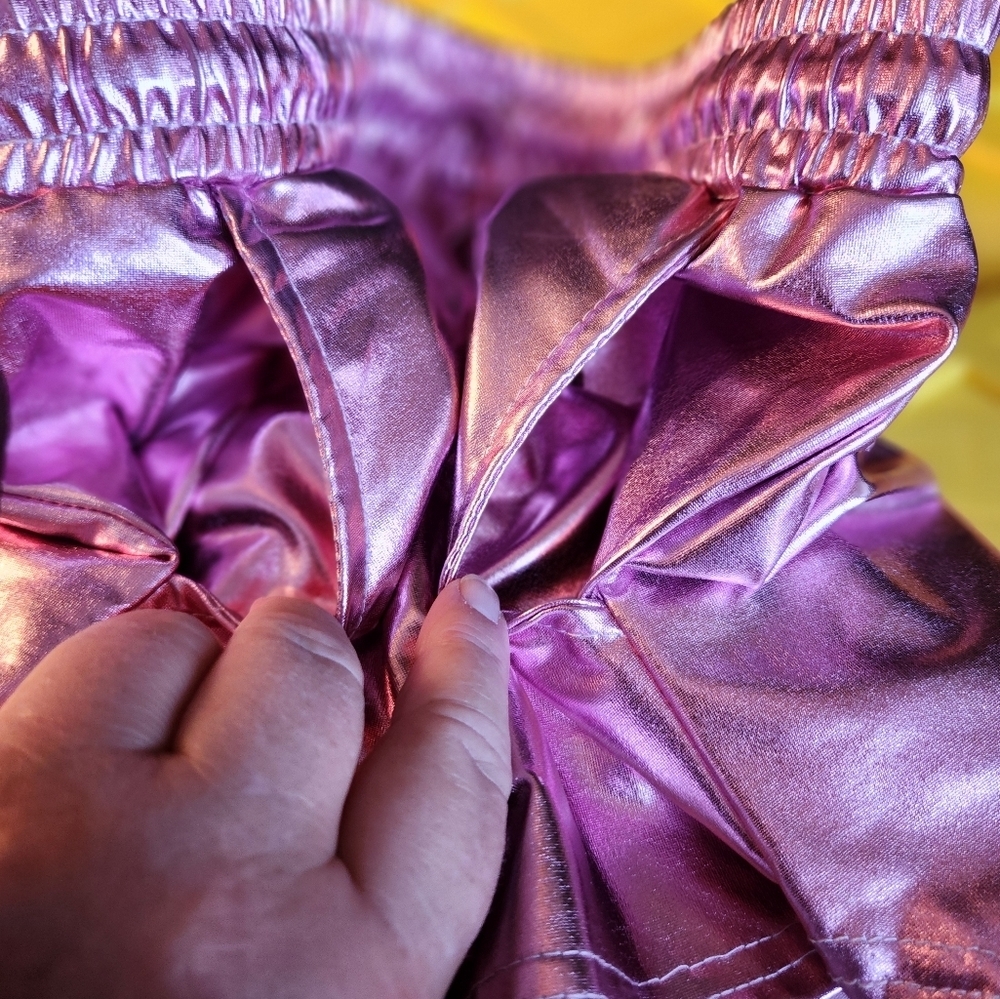 Metallic Pink Shorts with Drawstring - Picture 8 of 9